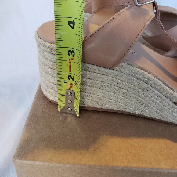 LUCKY BRAND LK-VALKI WOMENS WEDGE SANDAL SIZE 10 TAN ANKLE WRAP STRAP NEW IN BOX - Picture 6 of 8